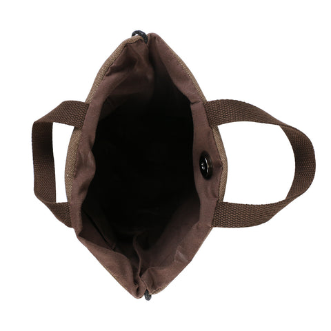 Women's Retro-Style Canvas Handbag Lightweight Everyday Tote with Multiple Interior Pockets and Magnetic Snap Closure