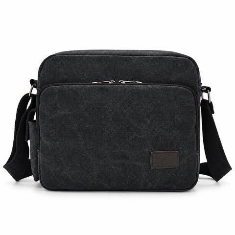Canvas Messenger Bag with Adjustable Shoulder Strap Multi-Pocket Crossbody Shoulder Bag for Work, School & Travel