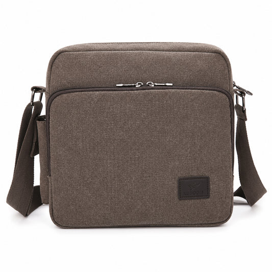 Canvas Messenger Bag with Adjustable Shoulder Strap Multi-Pocket Crossbody Shoulder Bag for Work, School & Travel