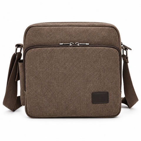 Canvas Messenger Bag with Adjustable Shoulder Strap Multi-Pocket Crossbody Shoulder Bag for Work, School & Travel