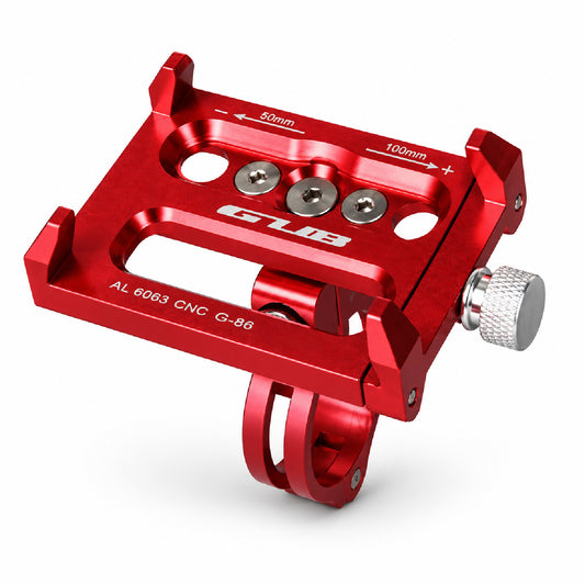Metal Bike Phone Mount – Handlebar Smartphone Holder, Black or Red