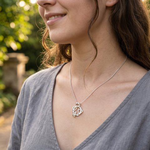 Sterling Silver “Love You to the Moon” Necklace – Heart, Star & Moon Pendant with 18.5” Snake Chain