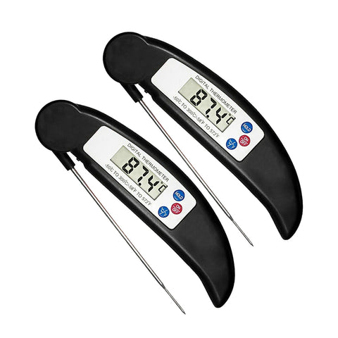 2-Pack: ProThermo Instant-Read Digital Meat Thermometer – Stainless Steel Foldaway Probe, Fast & Accurate for Cooking, BBQ & Kitchen Use