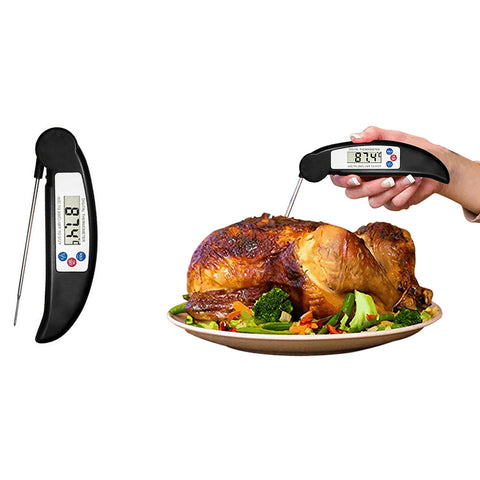 2-Pack: ProThermo Instant-Read Digital Meat Thermometer – Stainless Steel Foldaway Probe, Fast & Accurate for Cooking, BBQ & Kitchen Use