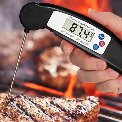 2-Pack: ProThermo Instant-Read Digital Meat Thermometer – Stainless Steel Foldaway Probe, Fast & Accurate for Cooking, BBQ & Kitchen Use