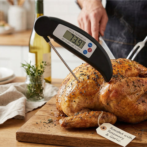 2-Pack: ProThermo Instant-Read Digital Meat Thermometer – Stainless Steel Foldaway Probe, Fast & Accurate for Cooking, BBQ & Kitchen Use