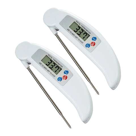 2-Pack: ProThermo Instant-Read Digital Meat Thermometer – Stainless Steel Foldaway Probe, Fast & Accurate for Cooking, BBQ & Kitchen Use