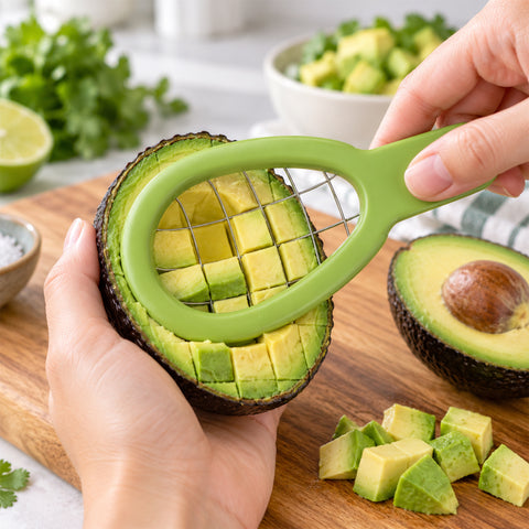 Avocado Slicer and Cuber – Stainless Steel Prep Tool, 1-Pack or 2-Pack