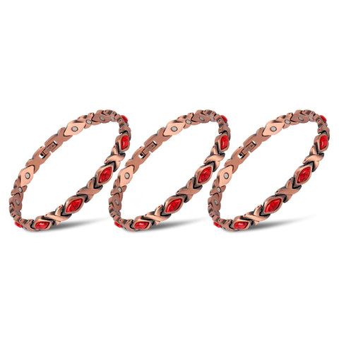 Copper Magnetic Bracelet for Men & Women – Adjustable Energy-Inspired Bangle with Turquoise or Crystal Accents