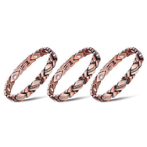 Copper Magnetic Bracelet for Men & Women – Adjustable Energy-Inspired Bangle with Turquoise or Crystal Accents