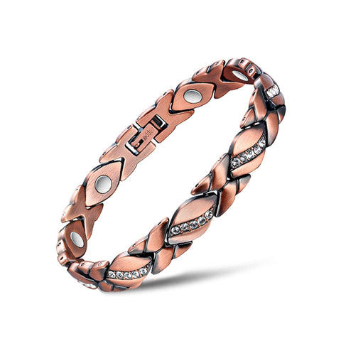 Copper Magnetic Bracelet for Men & Women – Adjustable Energy-Inspired Bangle with Turquoise or Crystal Accents