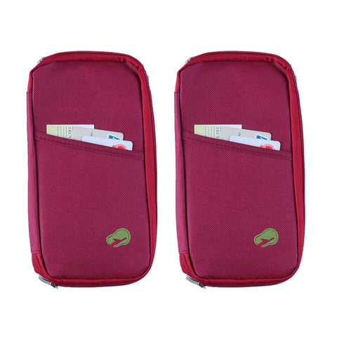 Lightweight Travel Wallet Passport Holder Water-Resistant Document Organizer with 14 Interior Compartments