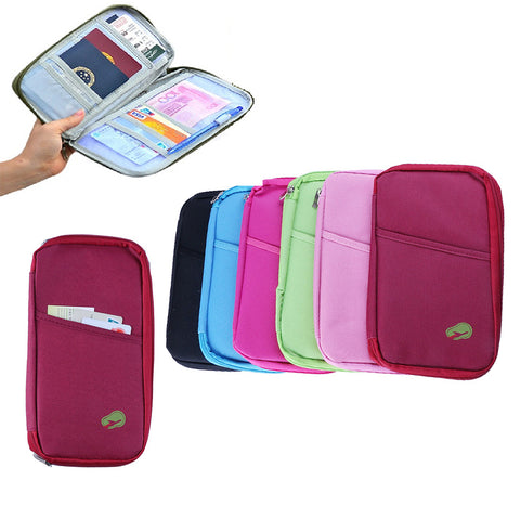 Lightweight Travel Wallet Passport Holder Water-Resistant Document Organizer with 14 Interior Compartments