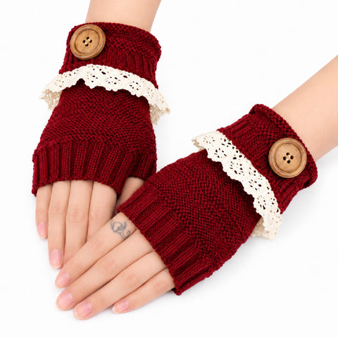 Fingerless Knit Mittens – Warm Button-Detail Hand Warmers