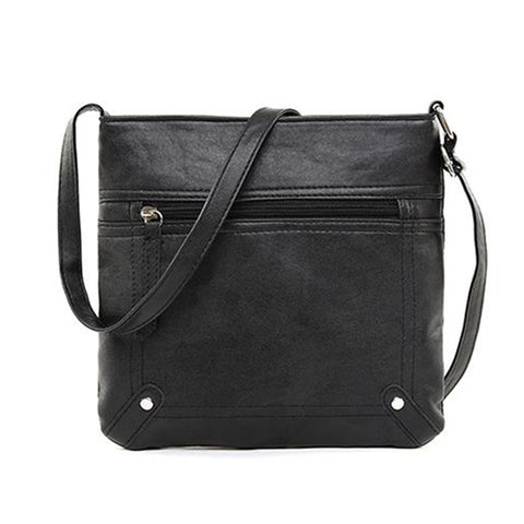 Unisex Crossbody Messenger Bag PU Leather Multi-Pocket Everyday Travel Shoulder Bag