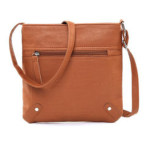 Unisex Crossbody Messenger Bag PU Leather Multi-Pocket Everyday Travel Shoulder Bag