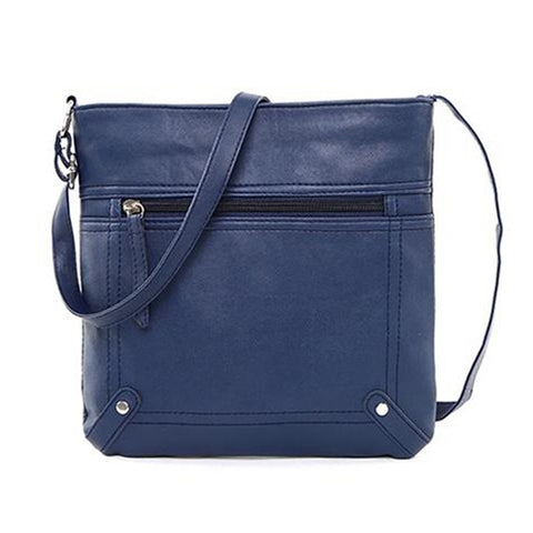 Unisex Crossbody Messenger Bag PU Leather Multi-Pocket Everyday Travel Shoulder Bag