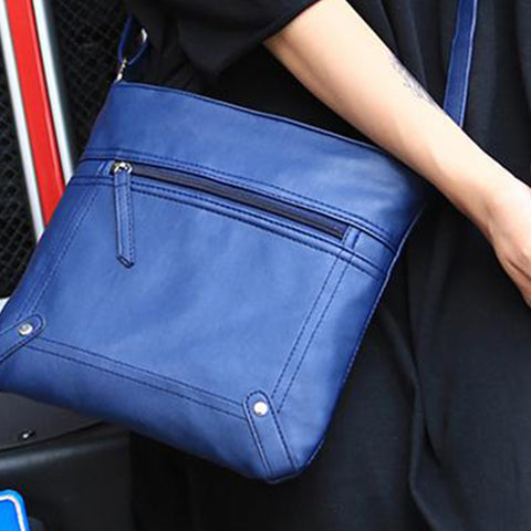 Unisex Crossbody Messenger Bag PU Leather Multi-Pocket Everyday Travel Shoulder Bag