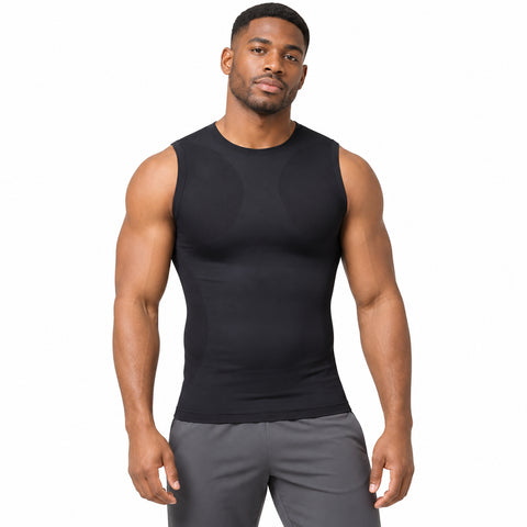 Men's Sleeveless Quick-Dry Compression Shirt – Stretch Base Layer, One Size