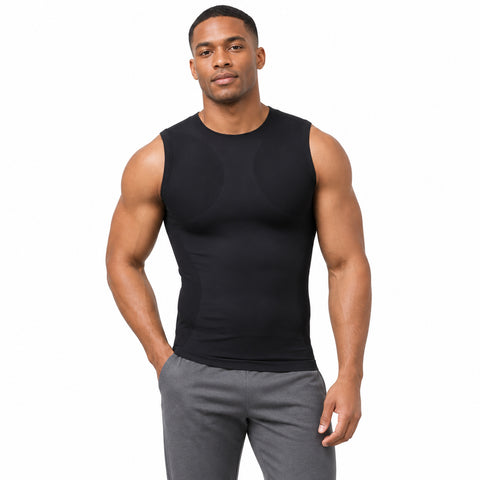 Men's Sleeveless Quick-Dry Compression Shirt – Stretch Base Layer, One Size