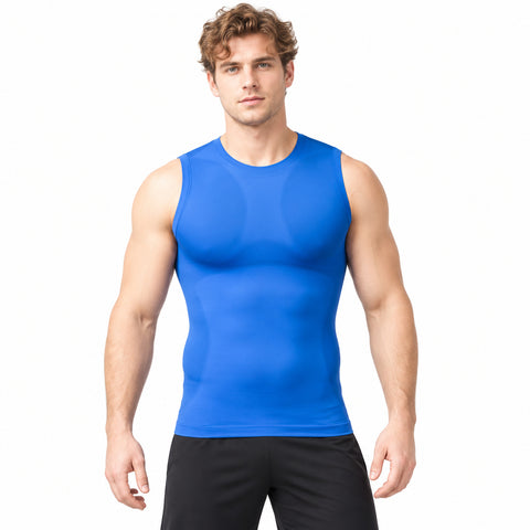 Men's Sleeveless Quick-Dry Compression Shirt – Stretch Base Layer, One Size