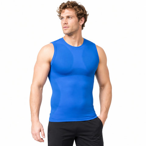 Men's Sleeveless Quick-Dry Compression Shirt – Stretch Base Layer, One Size