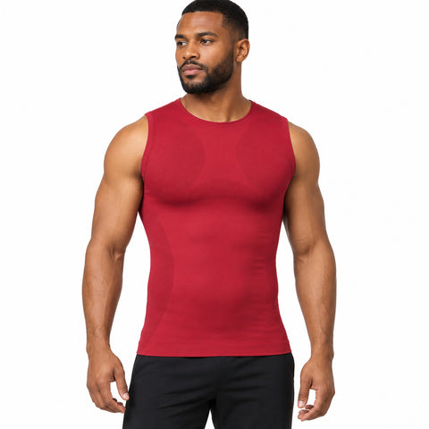 Men's Sleeveless Quick-Dry Compression Shirt – Stretch Base Layer, One Size