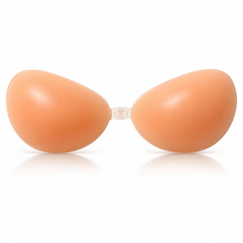 Adhesive Silicone Bra – Seamless Strapless Cups with Front Closure
