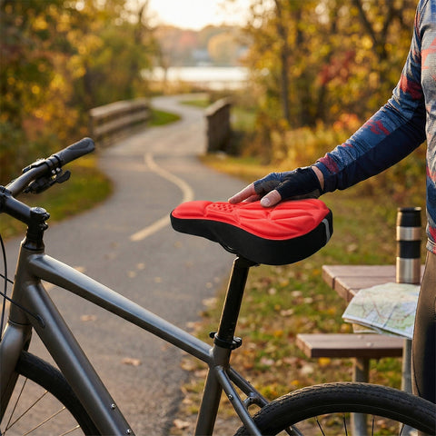 Gel Bike Seat Cushion Cover – Adjustable Bicycle Saddle Pad, 1-Pack or 2-Pack