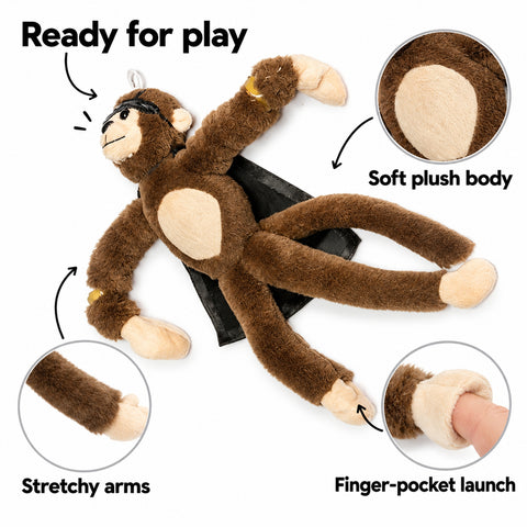 Flying Monkey Slingshot Toy with Cape – Plush Novelty Gift, 1-Pack or 2-Pack