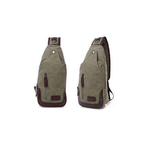 Lightweight Canvas Sling Backpack Casual Crossbody Chest Bag with Adjustable Shoulder Strap for Men & Women