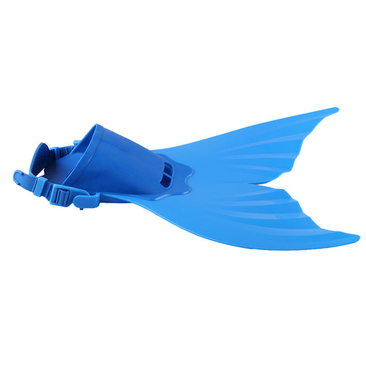 Kids' Adjustable Mermaid Swim Fin – Blue Monofin with Quick-Release Straps