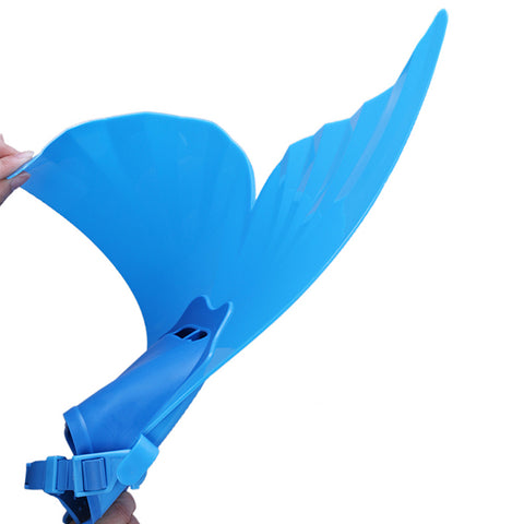 Kids' Adjustable Mermaid Swim Fin – Blue Monofin with Quick-Release Straps