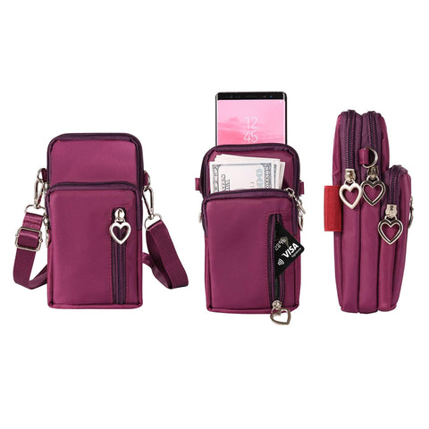 Mini Crossbody Cell Phone Wallet Bag Women's PU Leather Shoulder Purse with Adjustable Strap