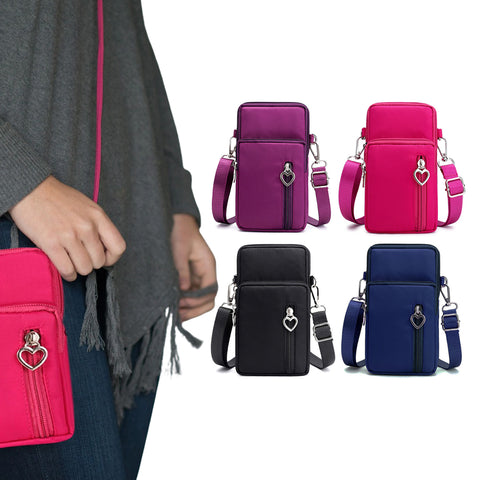 Mini Crossbody Cell Phone Wallet Bag Women's PU Leather Shoulder Purse with Adjustable Strap
