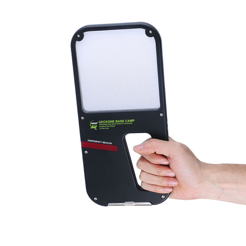Portable Camping Light with Red Emergency Beacon – Folding Stand and Handle