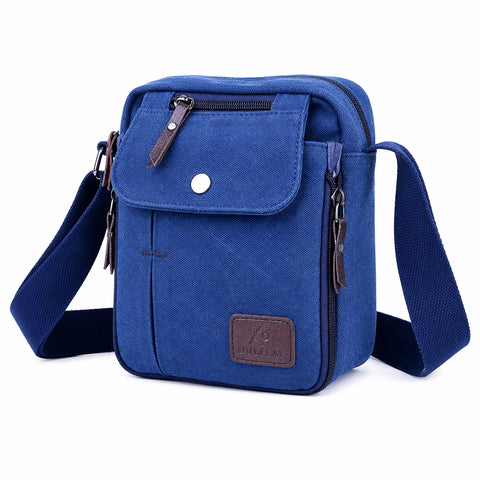 Multifunctional Canvas Sport Crossbody Shoulder Bag Adjustable Canvas Travel Sling Bag with Multiple Storage Pockets