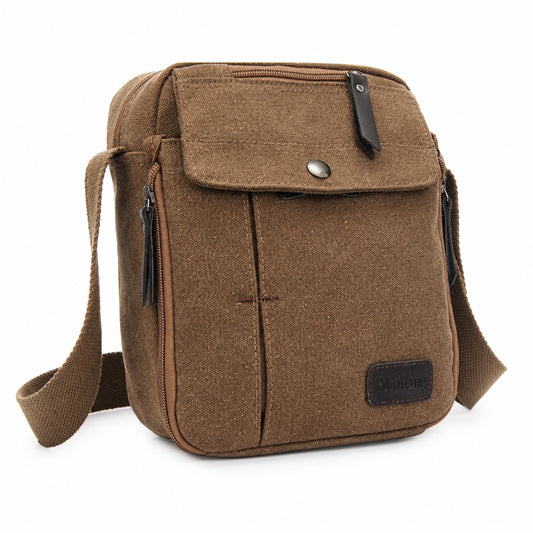 Multifunctional Canvas Sport Crossbody Shoulder Bag Adjustable Canvas Travel Sling Bag with Multiple Storage Pockets
