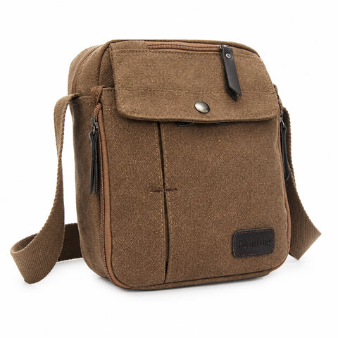 Multifunctional Canvas Sport Crossbody Shoulder Bag Adjustable Canvas Travel Sling Bag with Multiple Storage Pockets