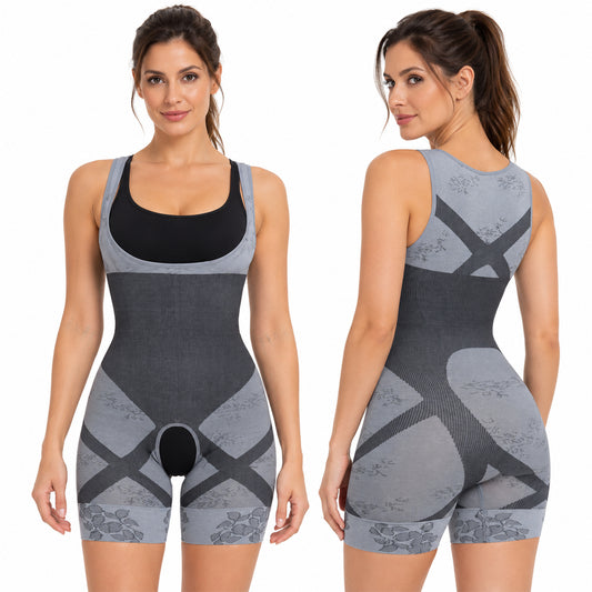Women's Bamboo-Charcoal Slimming Bodysuit  Full-Body Shapewear with Tummy, Waist, Hip & Thigh Smoothing Support