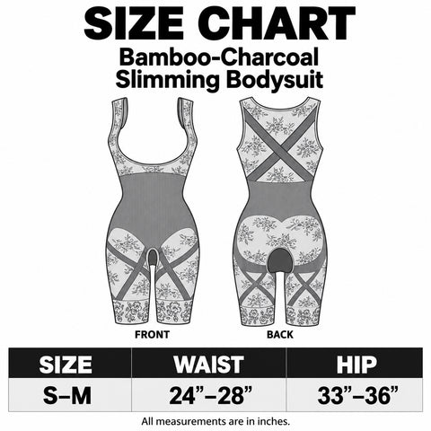 Women's Bamboo-Charcoal Slimming Bodysuit  Full-Body Shapewear with Tummy, Waist, Hip & Thigh Smoothing Support