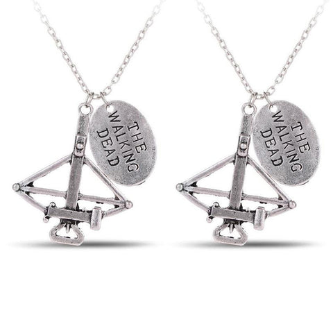 Crossbow Charm Necklace – Fantasy & Survival-Themed Pendant Necklace with Stamped Charm (18” Chain)