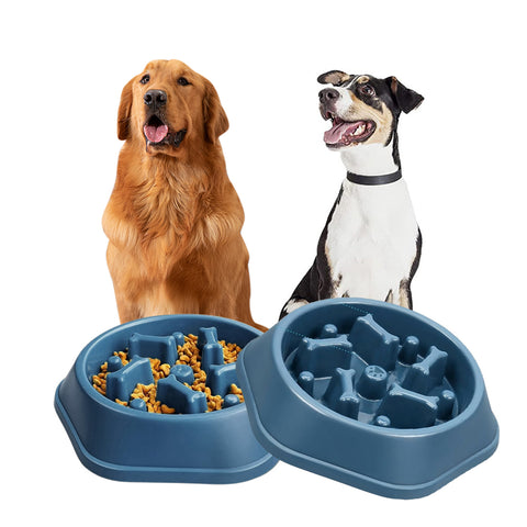 Slow Feeder Dog Bowl – Anti-Choking Puzzle Food Dish for Small & Medium Dogs | Non-Slip Base, Easy Clean (Blue/Green)(1-Pack or 2-Pack)
