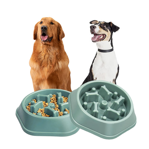 Slow Feeder Dog Bowl – Anti-Choking Puzzle Food Dish for Small & Medium Dogs | Non-Slip Base, Easy Clean (Blue/Green)(1-Pack or 2-Pack)
