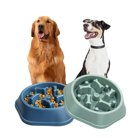 Slow Feeder Dog Bowl – Anti-Choking Puzzle Food Dish for Small & Medium Dogs | Non-Slip Base, Easy Clean (Blue/Green)(1-Pack or 2-Pack)