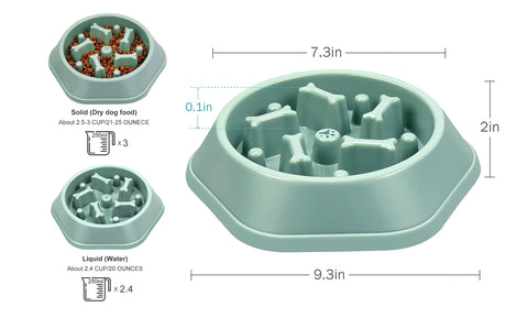 Anti-Choking Slow Feeder Puzzle Design Dog Food Treats Bowl Dish For Small Medium Dogs