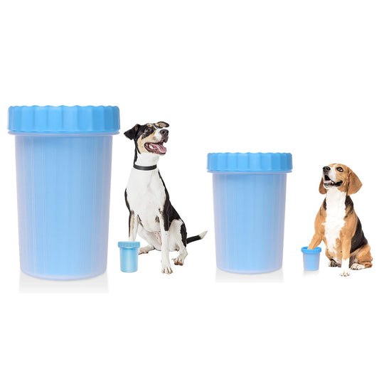 2-Pack: Portable Silicone Pet Dog Cat Paw Feet Cleaning Brush Bottle - Small and Medium Size