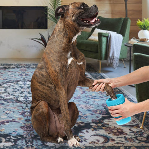 2-Pack: Portable Silicone Pet Dog Cat Paw Feet Cleaning Brush Bottle - Small and Medium Size