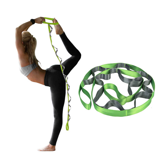 Multi-Loop Stretching Strap – Non-Elastic Yoga and Exercise Band, 96 Inches