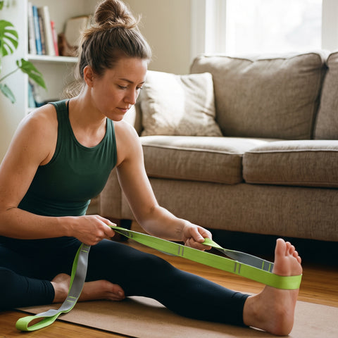 Multi-Loop Stretching Strap – Non-Elastic Yoga and Exercise Band, 96 Inches